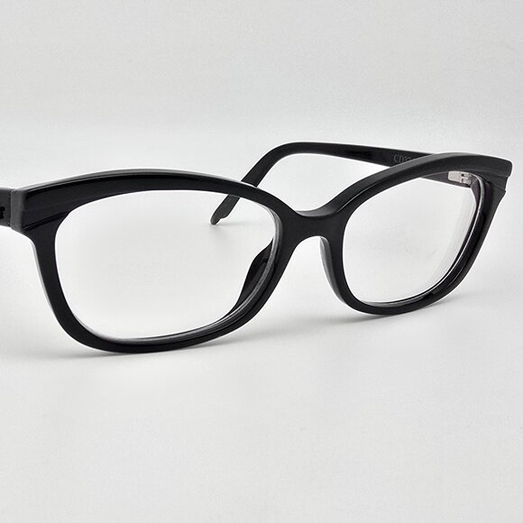 Christian Dior CD3242 807 Gloss Black Cat Eye Eyeglasses Frame w Case Italy 52mm - Picture 7 of 16
